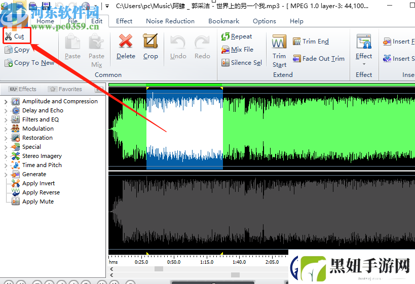 MP3AudioEditor怎么剪切音频文件MP3AudioEditor剪切音频文件的方法步骤